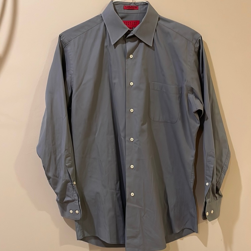 Gray 32/33 fitted gray dress shirt